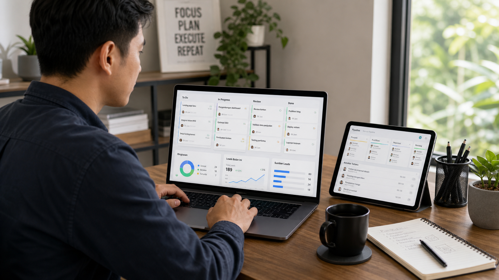Work from home operational dashboard and workflow system
