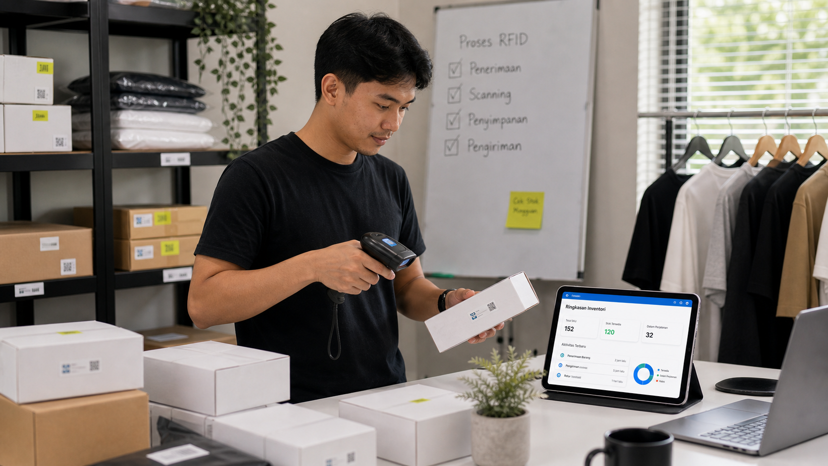 Modern RFID scanning workflow for inventory visibility